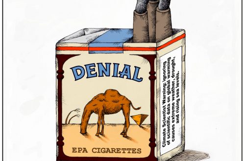 Environmental Protection Agency denial of Climate Change lampooned by Tom Curry in Politico